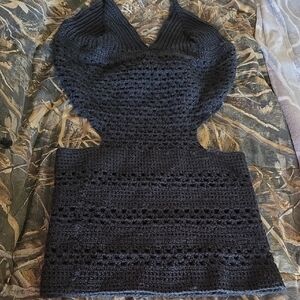 Elegant Black Crochet Dress